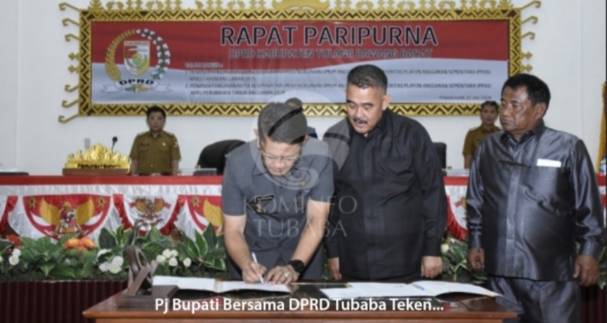 Pj Bupati Bersama DPRD Tubaba Teken MoU KUA-PPAS TA 2025 dan Sepakati Perubahan KUA PPAS TA 2024
