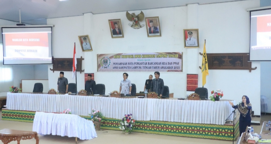 DPRD Lampung Tengah Menggelar Rapat Paripurna Menyampaikan Nota Pengantar Tentang Rancangan Kebijakan Umum Anggaran (KUA) dan (PPAS) Anggaran 2025